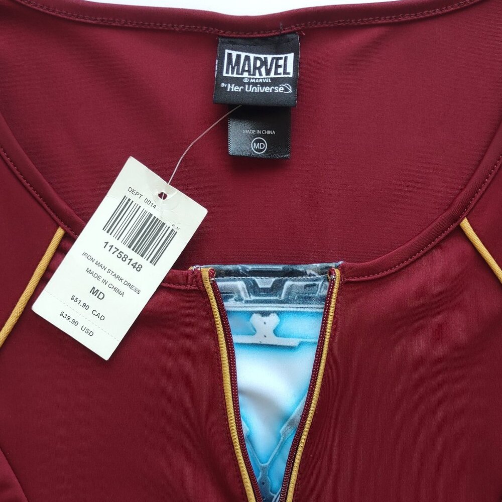 NEW Her Universe Marvel Avengers Iron Man Armor Skater Dress Costume Sz Medium - Picture 8 of 9